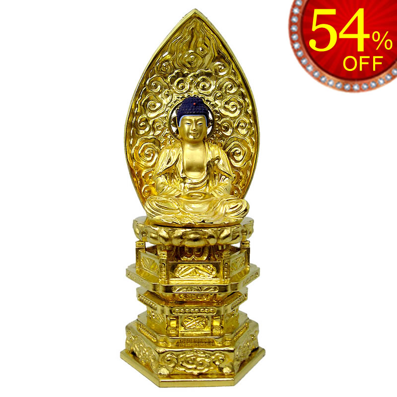 純金中七 肌粉仕上げの座釈迦の金の仏像｜ひだまり仏壇